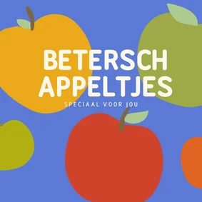 Beterschapskaart met appeltjes geel rood en groen