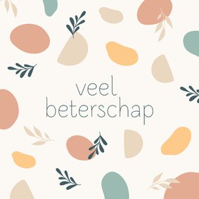 Beterschapskaart met kleurrijke abstracte elementen