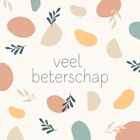 Beterschapskaart met kleurrijke abstracte elementen
