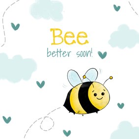 Beterschapskaart met schattig bijtje bee better soon