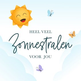 Beterschapskaart met zon en vlinders