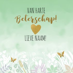 Beterschapskaart natuurlijke omgeving met hart en vlinders