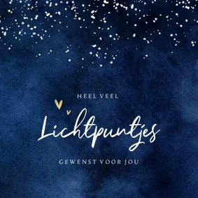 Beterschapskaart sterkte lichtpuntjes waterverf donker 