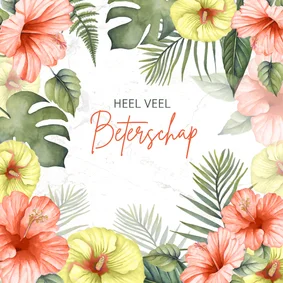 Beterschapskaart tropische bloemen