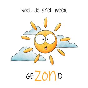 Beterschapskaart zon hopelijk ben je snel weer gezond