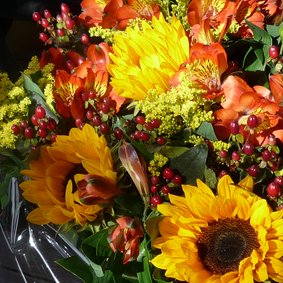 Bloemen zonnig Herfstboeket