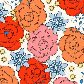 Bloemenkaart - Rozen met kleurplaat