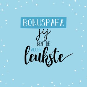 Bonuspapa jij bent de leukste - vaderdagkaart