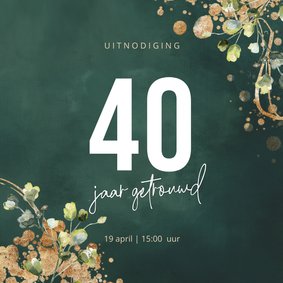 Botanisch groene jubileum uitnodigingskaart 40