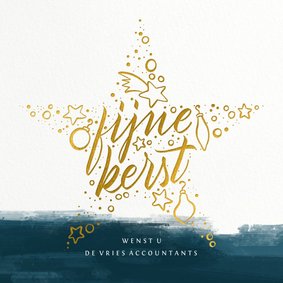 Business kerstkaart fijne kerst handlettering