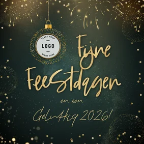 Chique kerstkaart met goudlook tekst confetti en vuurwerk