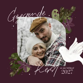 Christelijke kerstkaart botanisch met foto