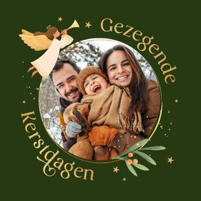 Christelijke kerstkaart engel gezegende kerstdagen foto duif