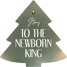 Christelijke kerstkaart kerstboom vorm Glory to the king
