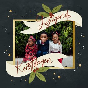 Christelijke kerstkaart met foto Gezegende Kerstdagen