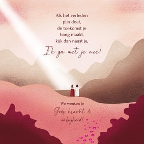 Christelijke sterktekaart met gedicht en landschap