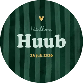 Cirkelkaart geboortekaartje stoer gestreept hip groen