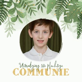 Communie jongen jungle goud hartjes illustratie