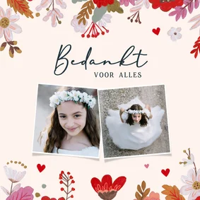 Communiekaart bedankkaart met foto modern