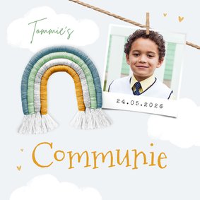 Communiekaart regenboog foto wolken