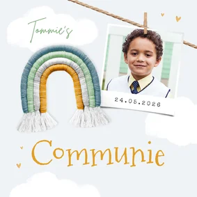 Communiekaart regenboog foto wolken