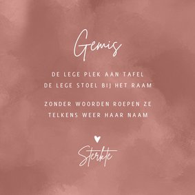 Condoleance Gedicht over verlies en gemis