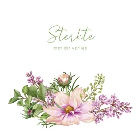 Condoleance kaart cosmea bloemen