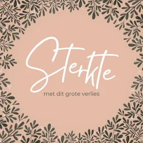 Condoleance kaart kring van bladeren.