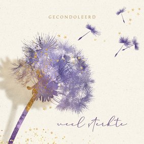 Condoleance kaart landschap waterverf paardenbloem