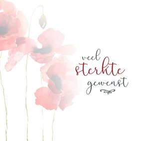 Condoleance - klaprozen veel sterkte waterverf