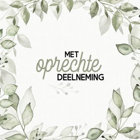 Condoleance - met oprechte deelneming blaadjes