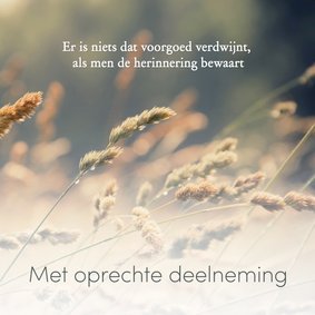 Condoleance, met oprechte deelneming - eigen tekst