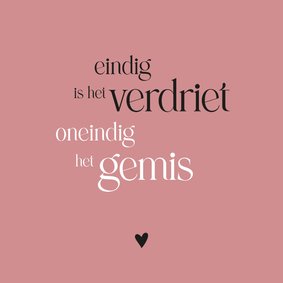 Condoleance oneindig gemis