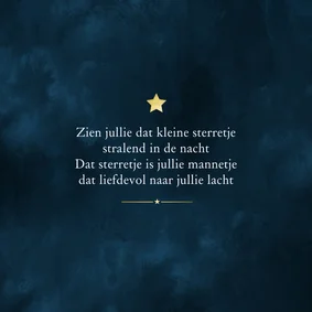 Condoleancekaart baby sterretje kindje hemel ster goud