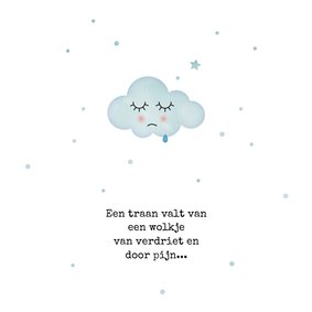 Condoleancekaart blauw wolkje met traantje