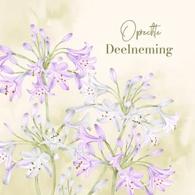 Condoleancekaart bloem agapanthus