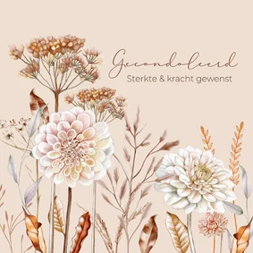 Condoleancekaart bloemen en takken