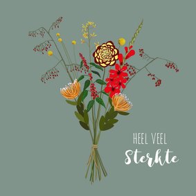 Condoleancekaart Bloemen Illustratie