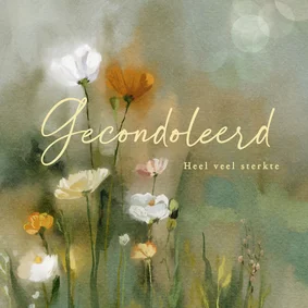 Condoleancekaart bloemen in warme kleuren