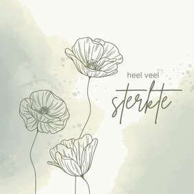 Condoleancekaart - Bloemen met watercolor in groen