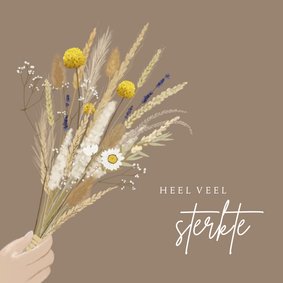 Condoleancekaart boeket droogbloemen 