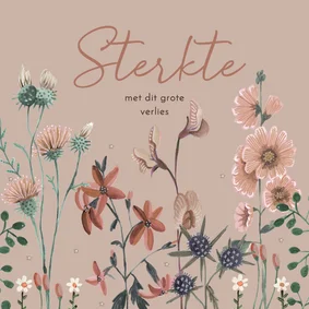 Condoleancekaart botanische bloemen