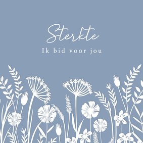 Condoleancekaart christelijk grassen en wilde bloemen