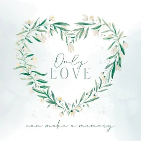 Condoleancekaart hart van sneeuwklokjes