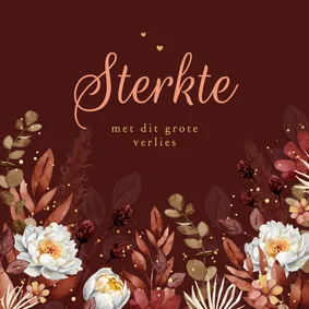 Condoleancekaart klassiek stijlvol bloemen rouw