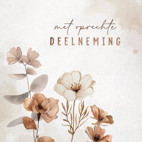 Condoleancekaart met sierlijke bloemen