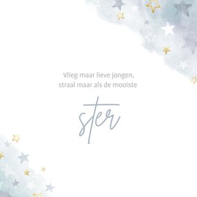 Condoleancekaart met sterren waterverf en goud