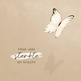 Condoleancekaart met wegvliegende vlinder