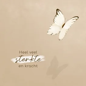 Condoleancekaart met wegvliegende vlinder