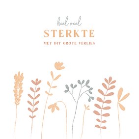 Condoleancekaart met wilde bloemen in subtiele herfstkleuren